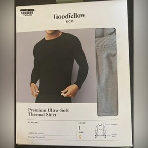 Goodfellow & Co Mens Size Small S Premium Ultra Soft Thermal Under Shirt Gray